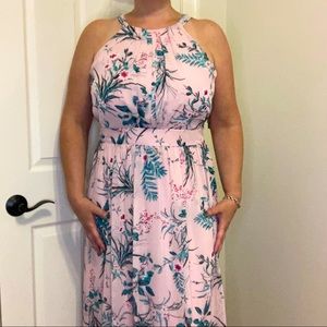 Floor length springtime dress by INC